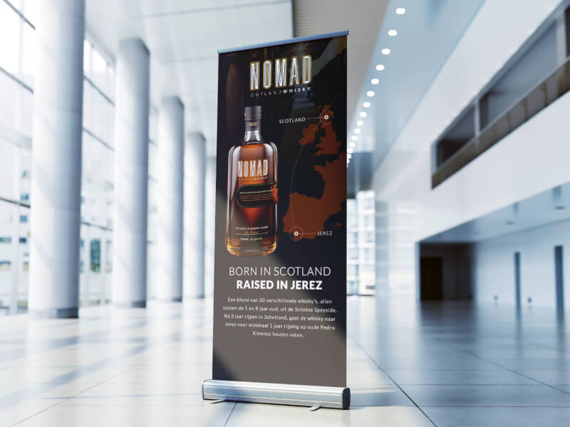 Rollup banner voor Nomad Whiskey